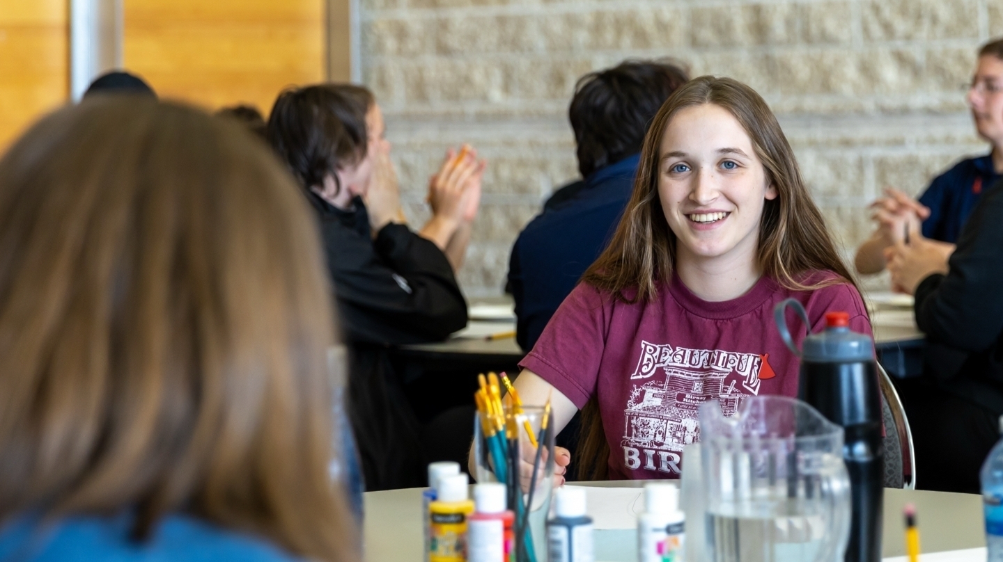 Girl sitting at a desk