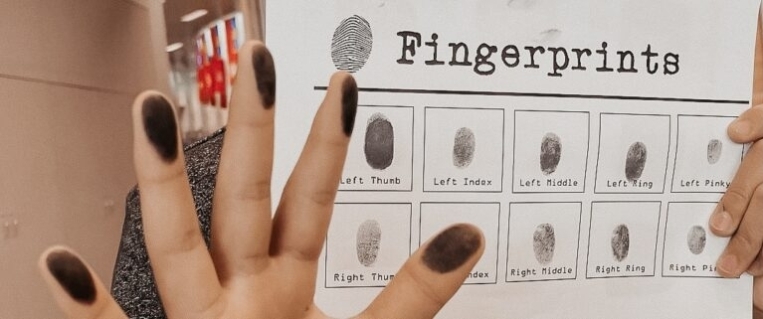 Close-up of a fingerprint activity sheet.
