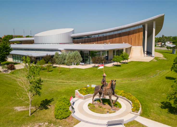 Drone shot of the RCMP Heritage building